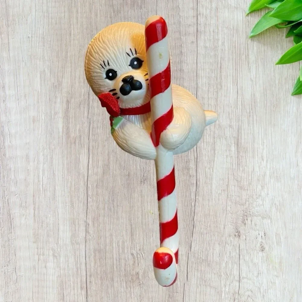 NIB CURRENT Young Uns Endangered White Baby Seal Stocking Hangers 1989